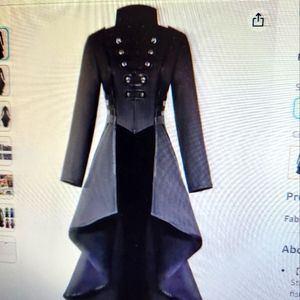 Bitseaco steampunk medieval jacket for women gothic corset tailcoat tuxedo